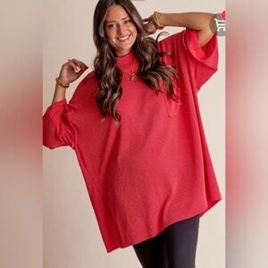 Oversized Ribbed T Shirt